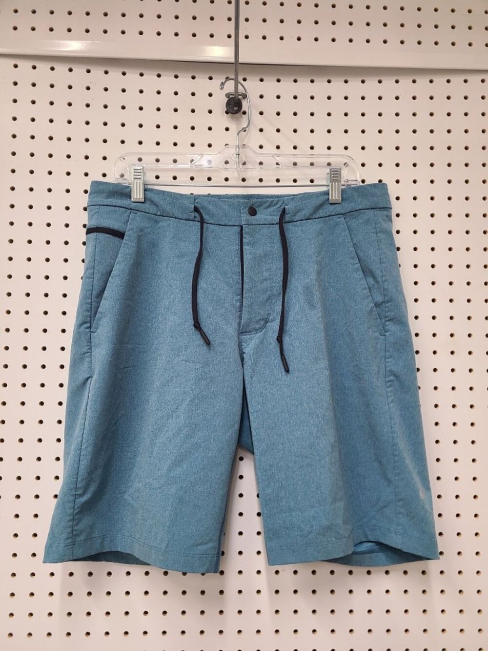 Lululemon Mens Blue Casual Drawstring Shorts Size 34 With Zipper Pockets